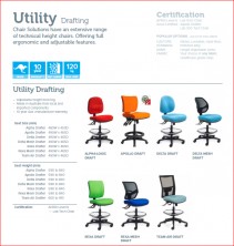 Drafting Offer Choices Of 2 Lever, Gas Lift, Back Tilt Or 3 Lever, Gas Lift, Back Tilt, Seat Angle Adjust